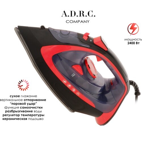 Домашний утюг электрический с антипригарным покрытиемс функцией вертикальной глажкипаровой утюгкрасный2400Втутюгдля дома 355500₽