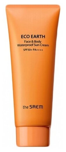 Водостойкий солнцезащитный крем для лица и тела [The Saem] Eco Earth Face & Body Waterproof Sun Cream SPF50+ PA++++