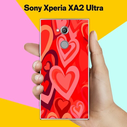 Силиконовый чехол на Sony Xperia XA2 Ultra Красные Сердца / для Сони Иксперия Икс А2 Ультра силиконовый чехол на sony xperia xa2 ultra сони иксперия ха 2 ультра ковер