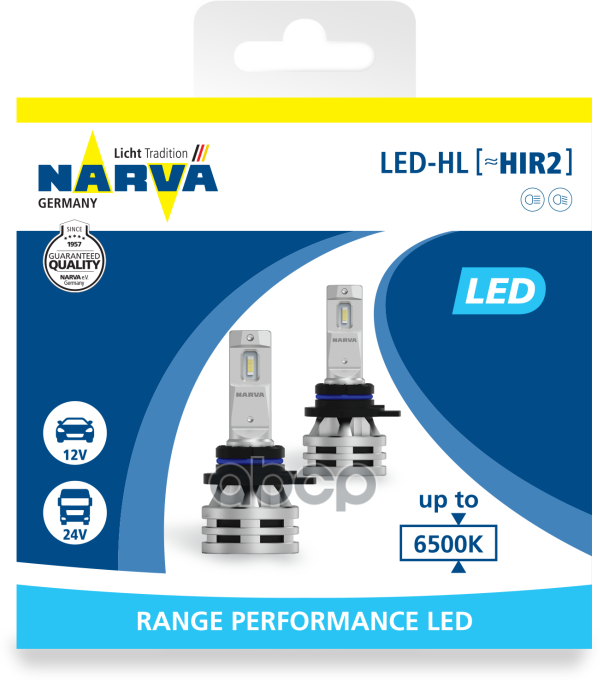 Лампа Hir2 Range Performance Led 6500K К-Кт 2 Шт Narva арт. 180443000