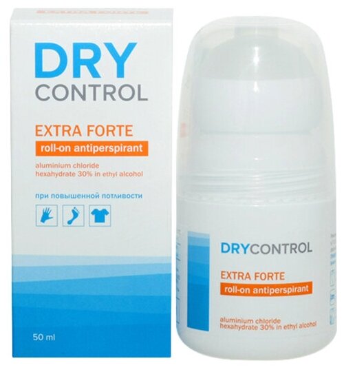 DryControl Антиперспирант Extra Forte, ролик, флакон, 50 мл, 50 г