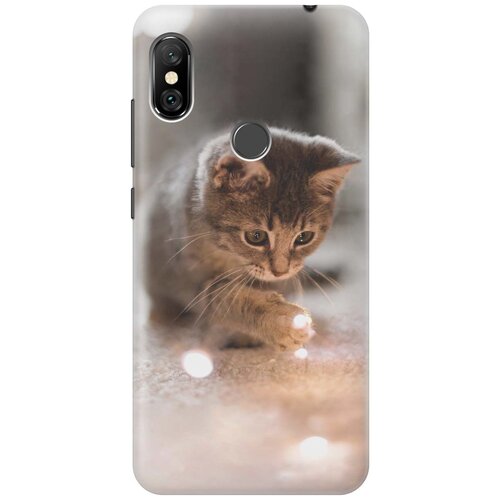 фото Gosso ультратонкий силиконовый чехол-накладка для xiaomi redmi note 6 pro с принтом "котенок и свет"