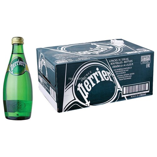 Вода минеральная Perrier (Перье) 12 шт по 0,33 стекло, с газом