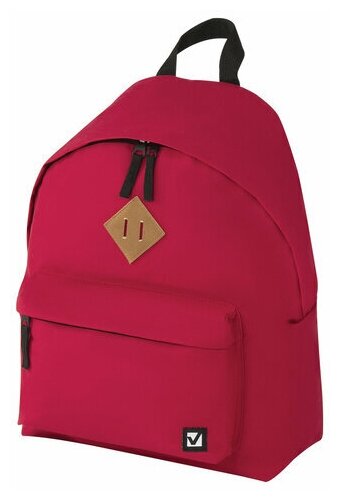 Рюкзак BRAUBERG сити-формат один тон, универсальный, красный, 41х32х14 см, 225379