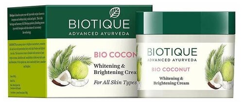 Biotique Bio Coconut Питательный осветляющий крем для лица БИО кокос, 50 мл