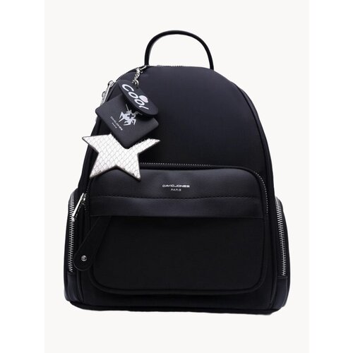 Рюкзак David Jones 21030, городской, черный, женский, искусственная кожа, полиэстер