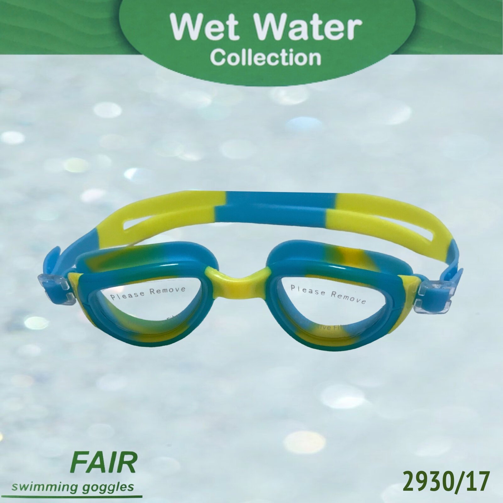 Юниорские очки для плавания Wet Water FAIR желто-голубые