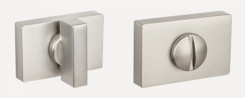 Изображение товара Завертка сантехническая/межкомнатная, накладная, прямоугольная к ручкам ренц, никель супер матовый