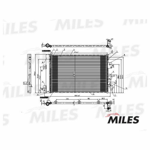 Радиатор кондиционера MILES ACCB008 для Opel Astra, Zafira
