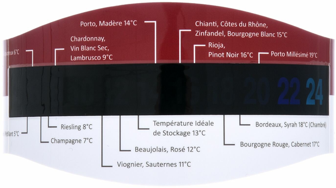 Винный жидкокристаллический термометр, шкала от + 4 до + 24 °С MARMITON (17090) - фотография № 8