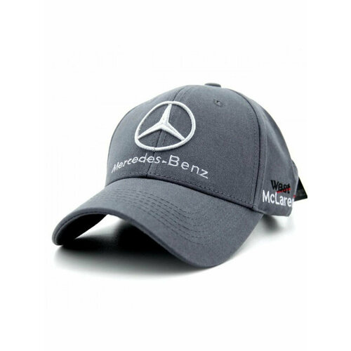 фото Бейсболка mercedes-benz для мужчин, размер 55/59, серый