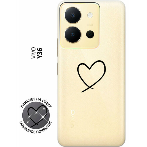 Силиконовый чехол с принтом Heart для Vivo Y36 / Виво У36 силиконовый чехол на vivo y36 виво у36 с 3d принтом grand wolf прозрачный