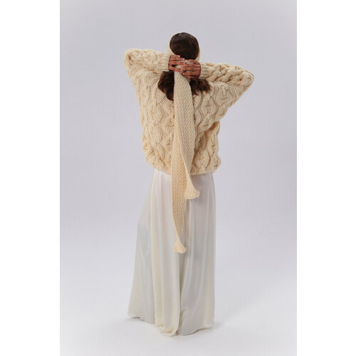 фото Шарф mirstores,250х11 см, one size, бежевый