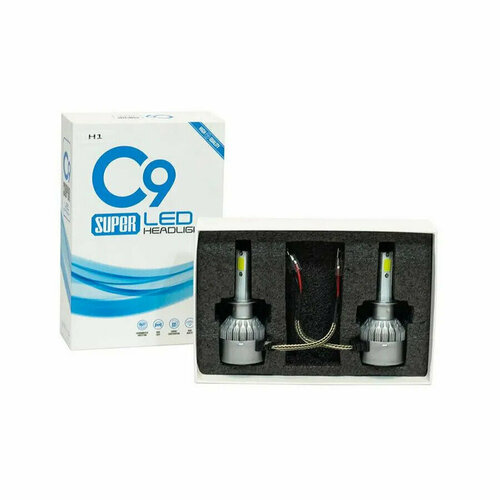 Светодиодные лампы H1 C9 Super LED Headlight кулером 6000K 36W