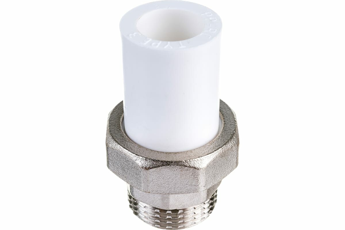 фото Американка ПП трубная наружн. резьба 32х1", белый РосТурПласт (Разборное соединение наружная резьба полипропиленовое ПП) (14289)