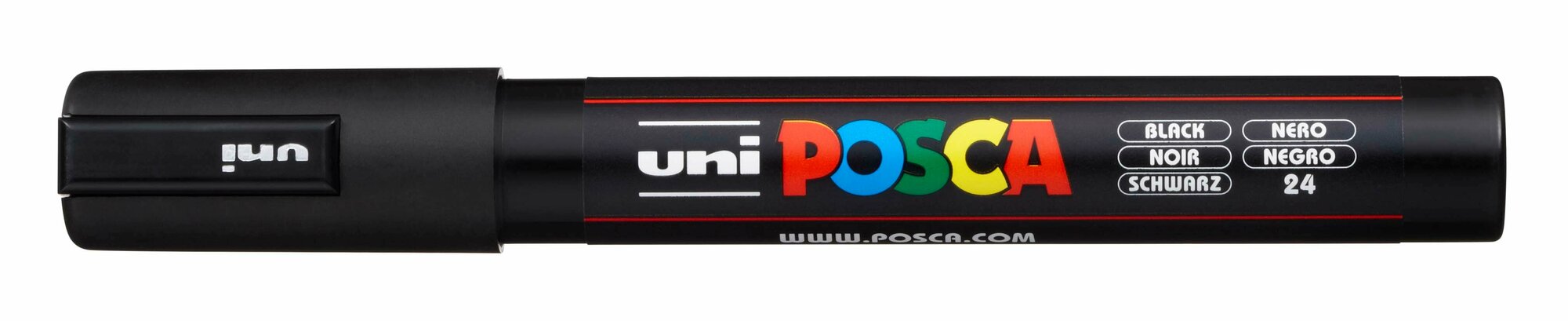 Маркер UNI "POSCA" PC-5M, 1,8-2,5 мм, наконечник пулевидный, цвет черный - фото №13