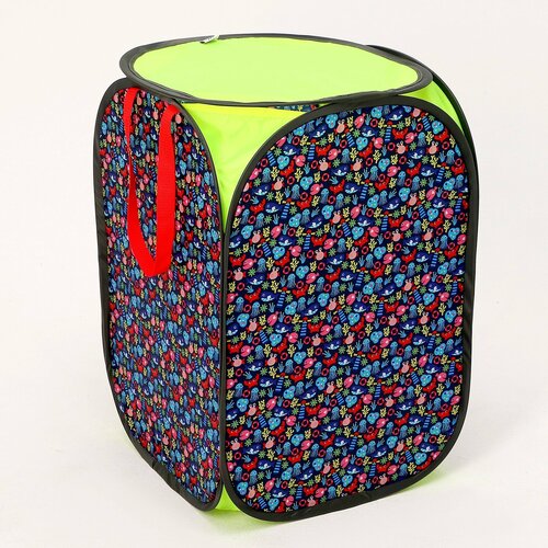 Контейнер для игрушек высокий Belon familia принт Морские обитатели лимон 1465₽