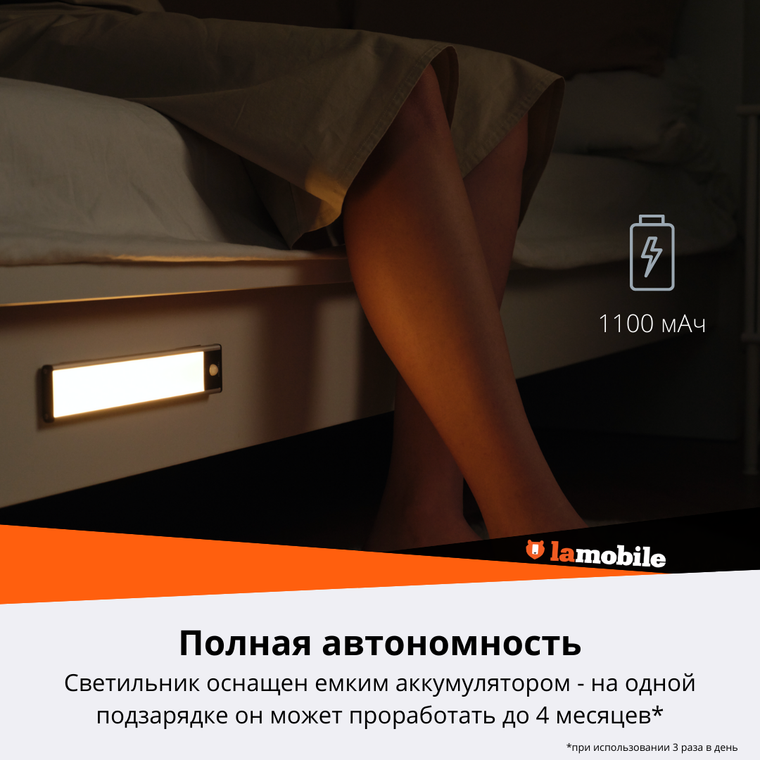 Светильник с датчиком движения Yeelight Motion Sensor Closet Light A20 (Silver)4000k . - фотография № 5