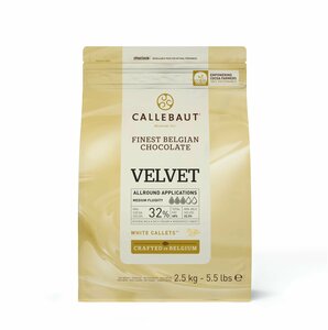 Шоколад белый Callebaut Velvet, 32%, таблетки 2,5 кг (Бельгия)