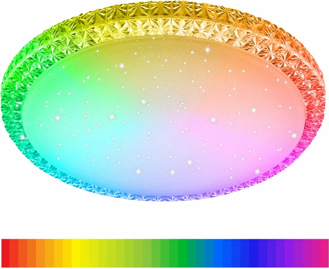 Люстра светодиодная RGB (разноцветная) 85вт потолочная, светильник управляется с телефона и пульта, Mystery 85W RGB - фотография № 7