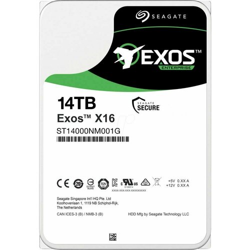 Жесткий диск HDD SeagateExos X16 512E 14TB ST14000NM001G 3442000₽