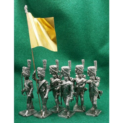 Набор оловянных солдатиков 54 мм Гренадеры 2-го полка Пеших гренадеров Франция 1812 г