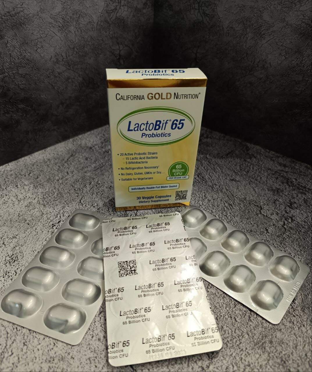 Пробиотики И Пребиотики Пробиотики LactoBif Probiotic 65 млрд КОЕ California Gold Nutrition, 30 капсул.
