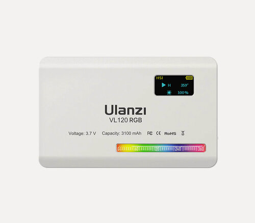 Изображение товара Осветитель Ulanzi VL120 RGB, 4 Вт, 2500-9000К, белый, питание от аккумулятора