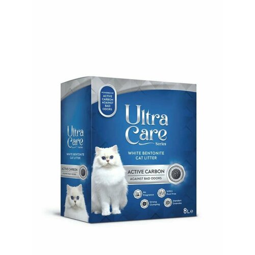Ultra Care Silver Ions Sensitive 7кг гипоаллергенный комкующийся наполнитель для кошачьего туалета с ионами серебра 7 кг 1015₽