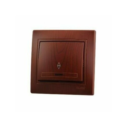 Выключатель проходной с подсветкой Lezard Mira 701-0601-114 вишня