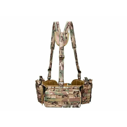 Пояс разгрузочный тактический с лямками и подсумками/ цвет мультикам