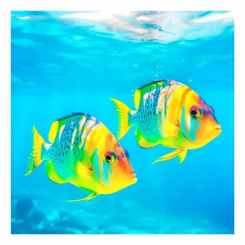 Картина на холсте Канвас 30x30 см цвет голубой 1928₽