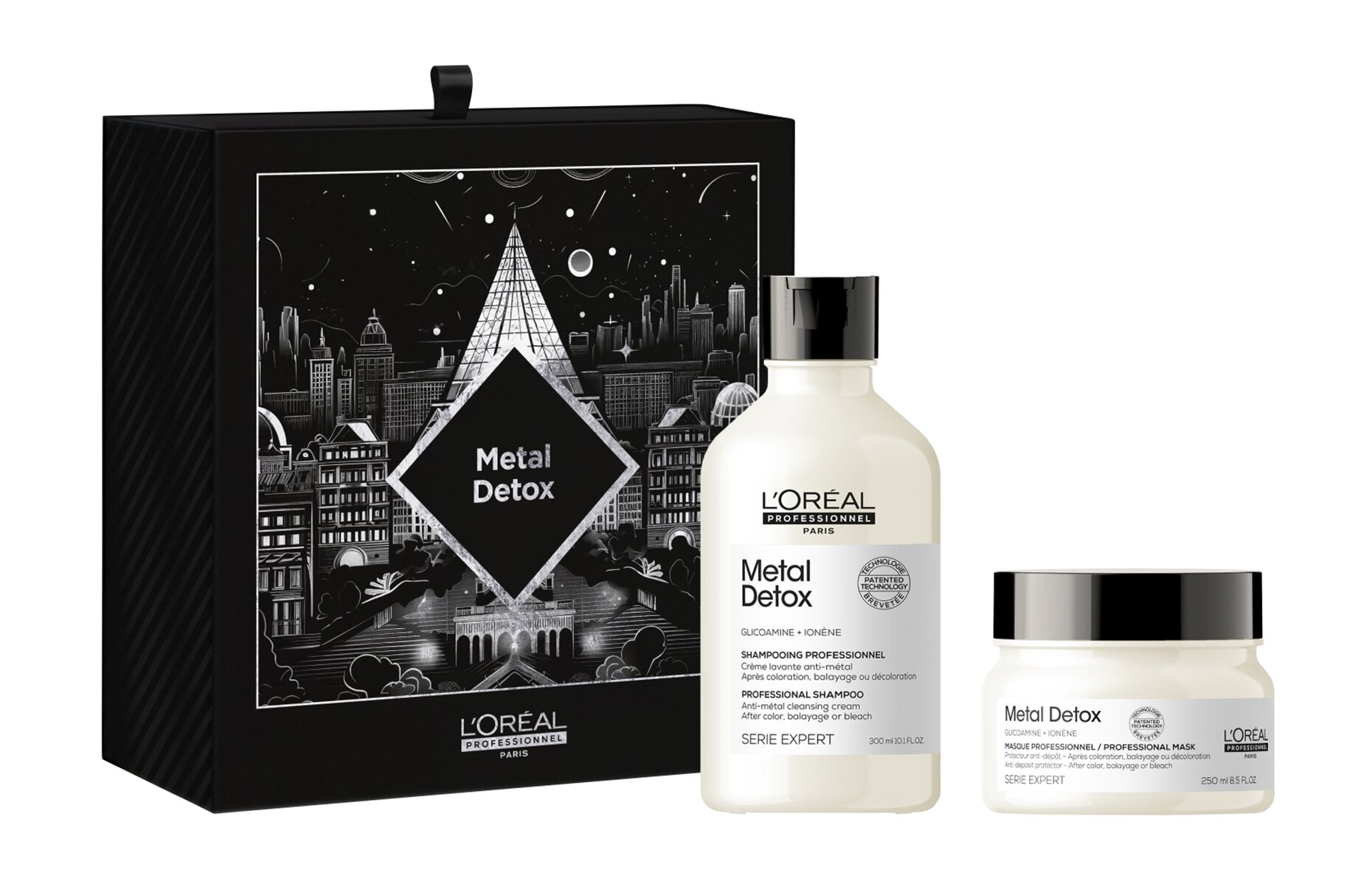 Набор L'Oreal Metal Detox, для окрашенных волос, восстанавливающий уход, 300+250 мл