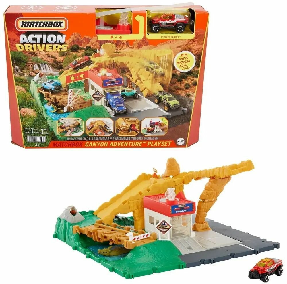 Игрушечный трек Matchbox Action Drivers - Игровой набор Настоящие приключения Спасение в каньоне HHH32