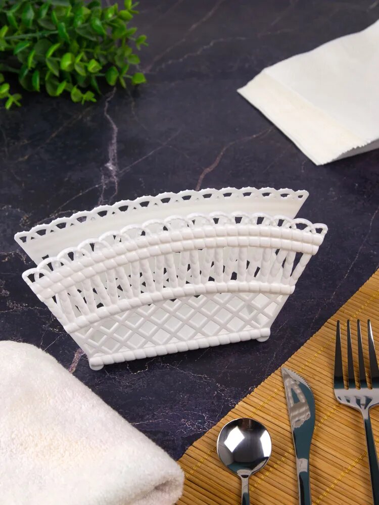 Салфетница "Алтернатив", пластик, белая, мытье в посудомоечной машине — фото 1