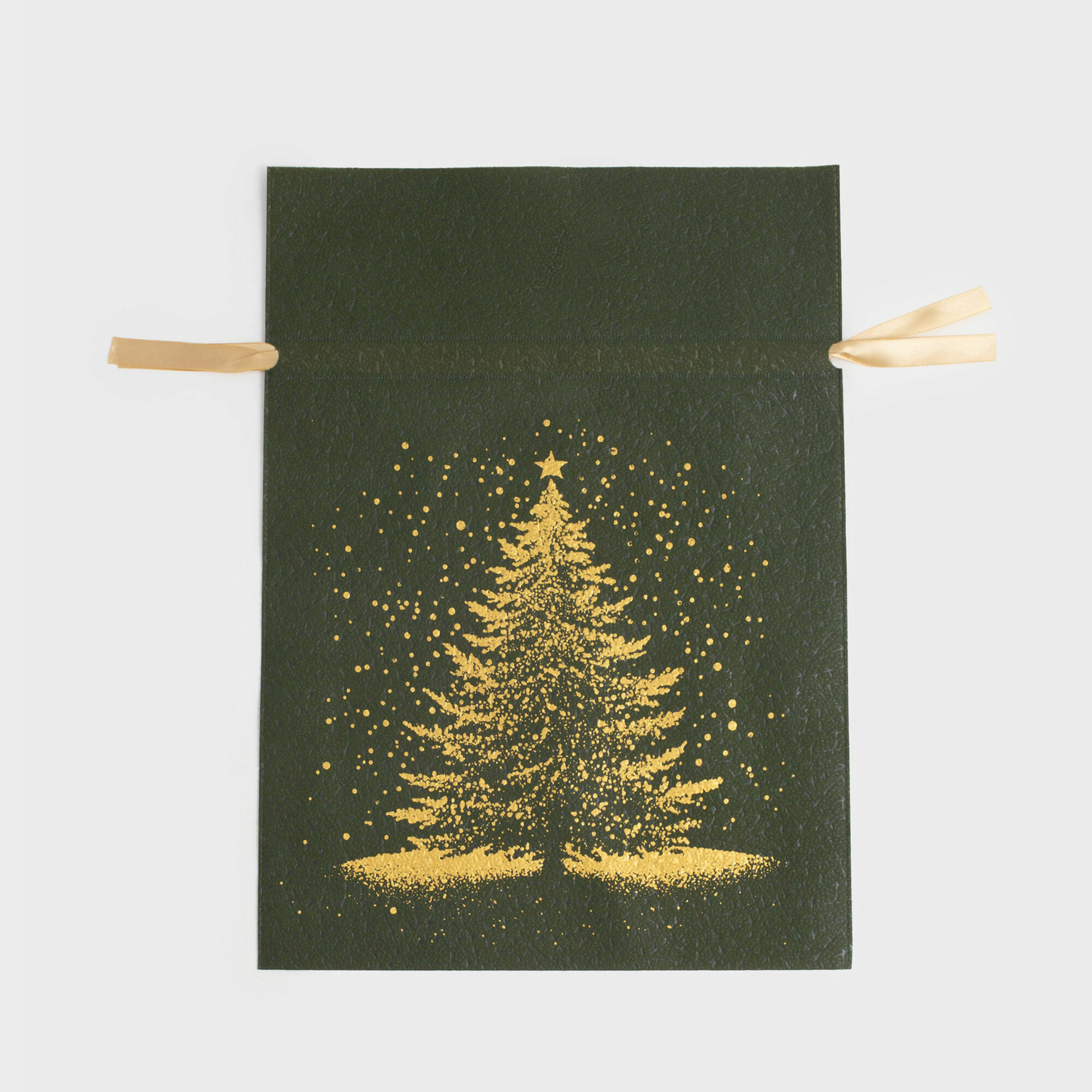 Мешок подарочный 30х45 см с завязками полипропилен зеленый Ель Night spruce