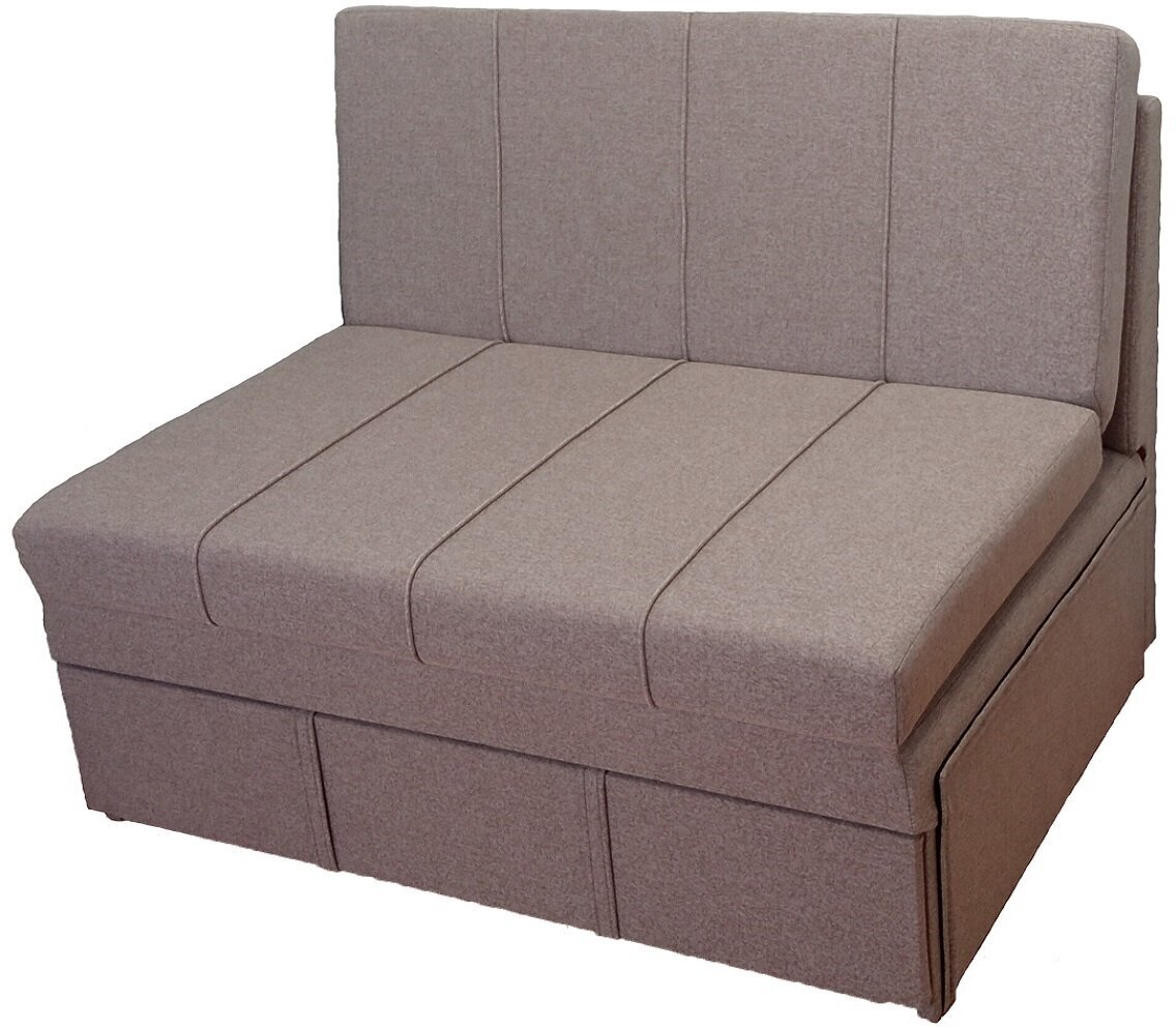 Диван-кровать для кухни StylChairs Сёма, ширина 110 см, без подлокотников, обивка: ткань, цвет: бежево-коричневый