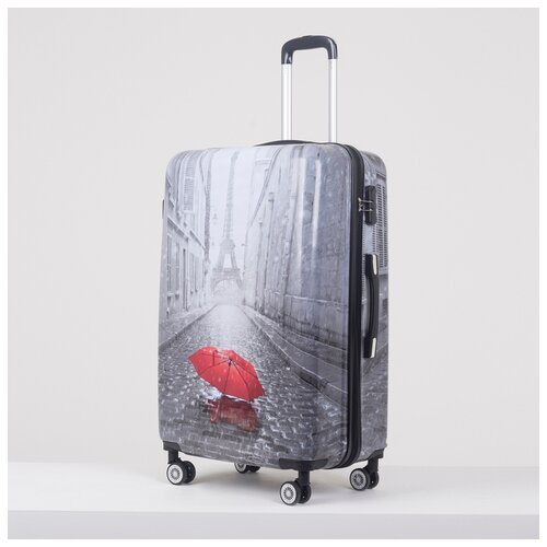 фото Чемодан бол города 28", 47*29*70, отдел на молнии, код замок, 4 колеса, серый 4447082 сима-ленд