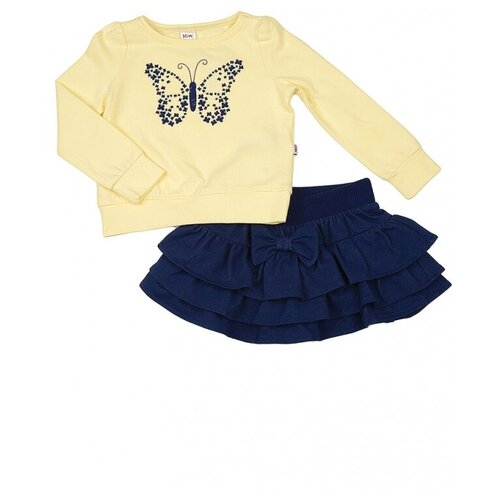 Комплект одежды для девочек Mini Maxi, модель 1264/1265, цвет желтый/синий, размер 110