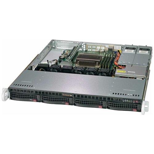 Сервер Supermicro SuperServer 5019C-MR без процессора/без накопителей/количество отсеков 3.5 hot swap: 4/400 Вт/LAN 1 Гбит/c