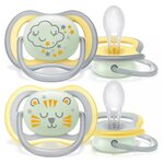 Пустышка Philips Avent ultra air night SCF376/01 с футляром для хранения и стерилизации, 2 шт, 18 мес + - изображение