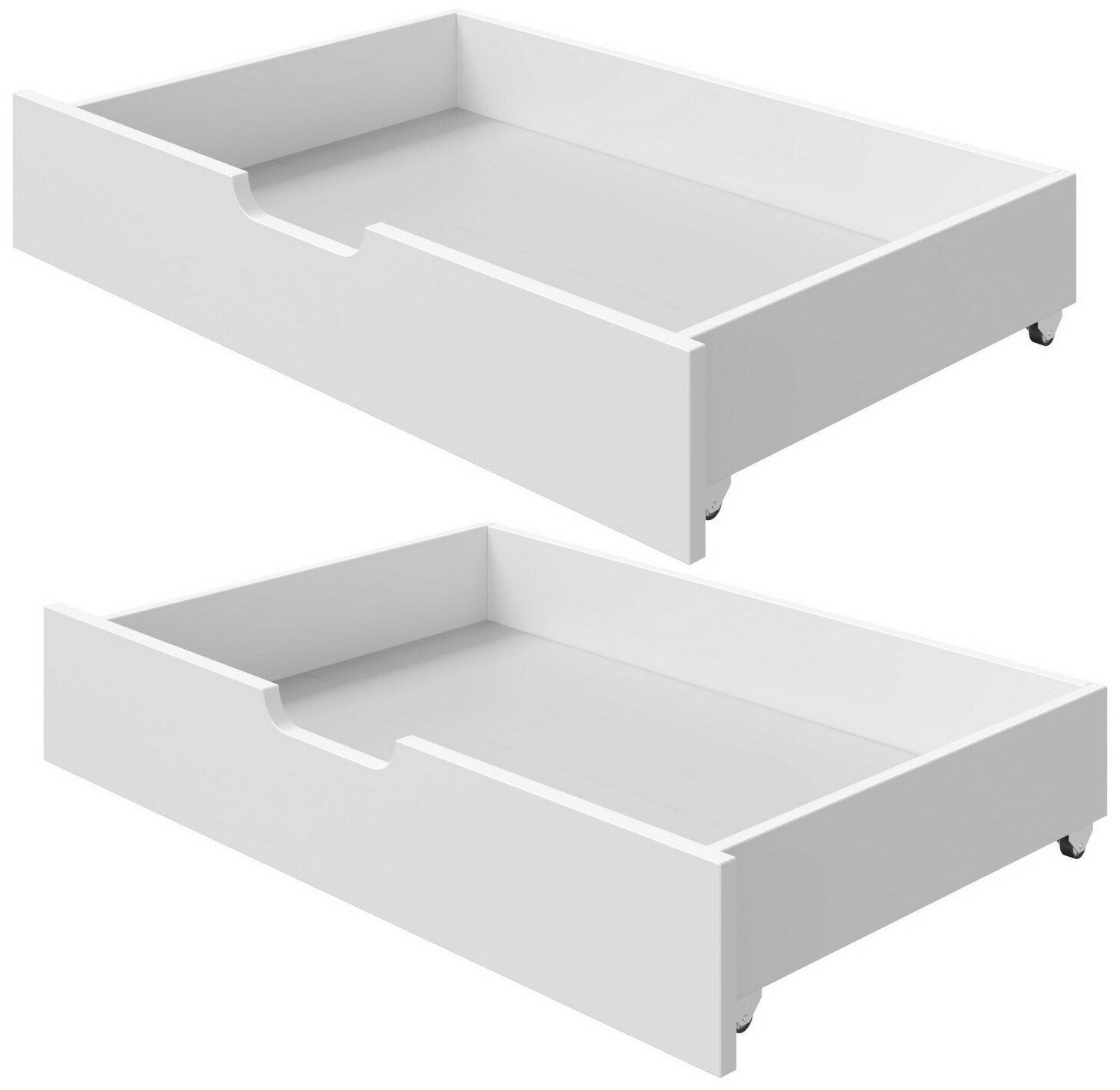 Ящик выкатной к кроватям Unika (К) фасад ЛДСП (комплект 2 шт.) белый