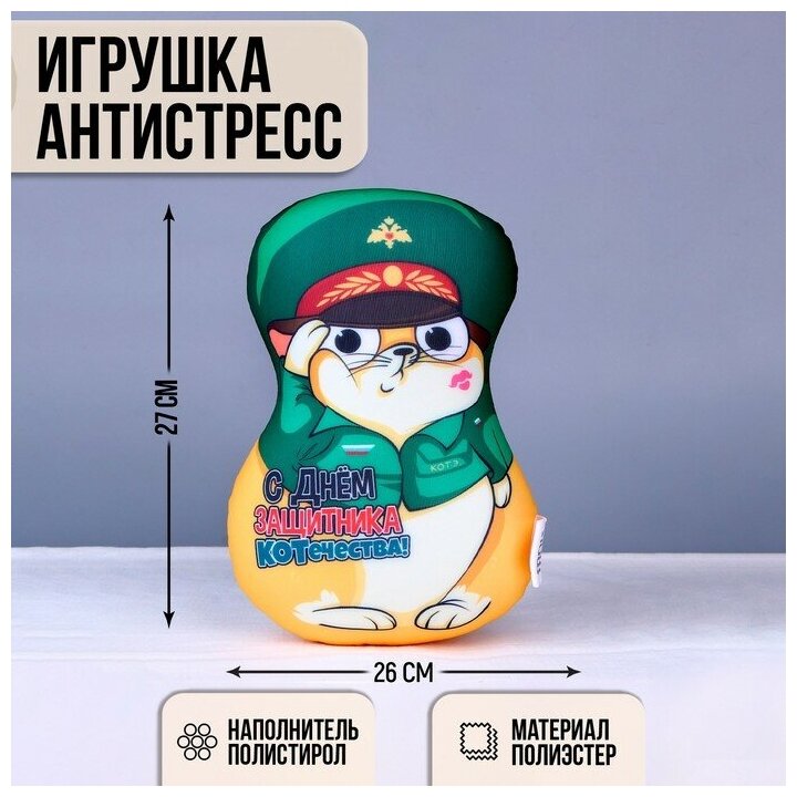 Игрушка антистресс "С днем защитника Котечества!"