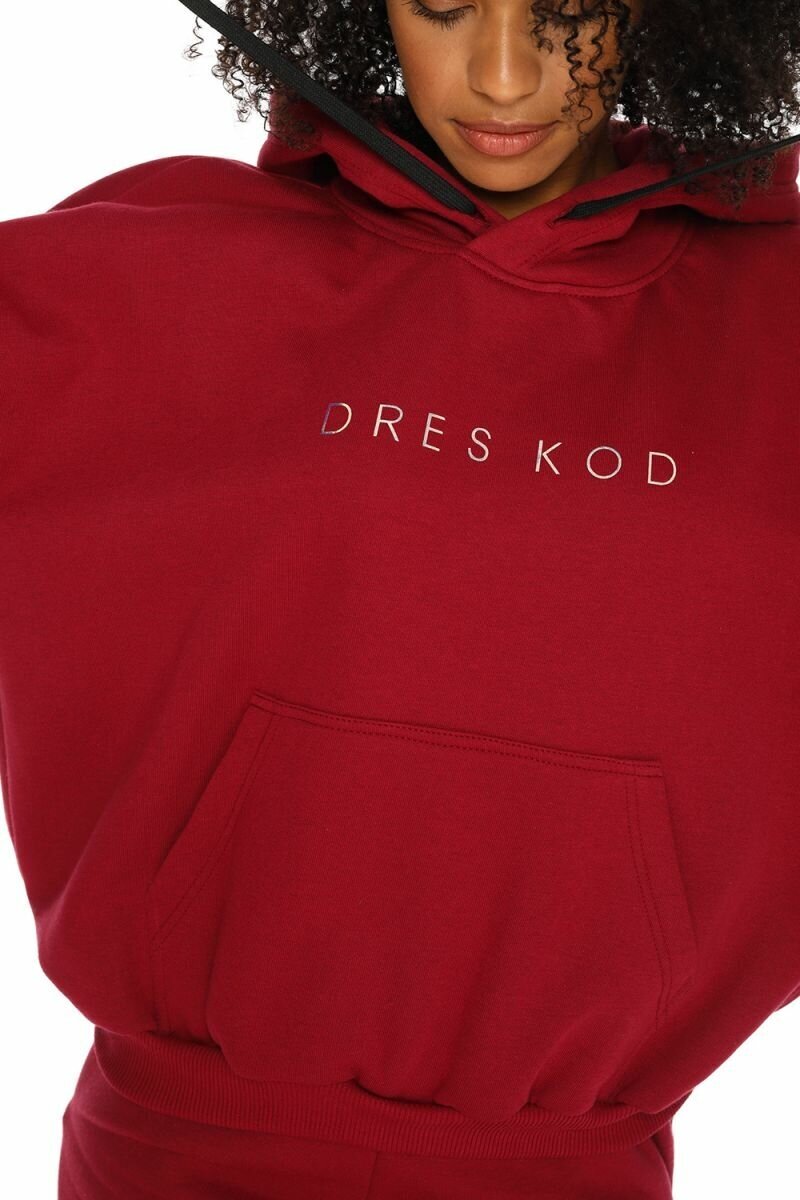 Толстовка Dres Kod, карманы, размер XS/S, красный, бордовый - фотография № 5