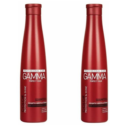 Свобода Шампунь для окрашенных волос GAMMA Perfect Hair защита цвета и блеск с витаминами А, D и Е, 350 мл, 2шт