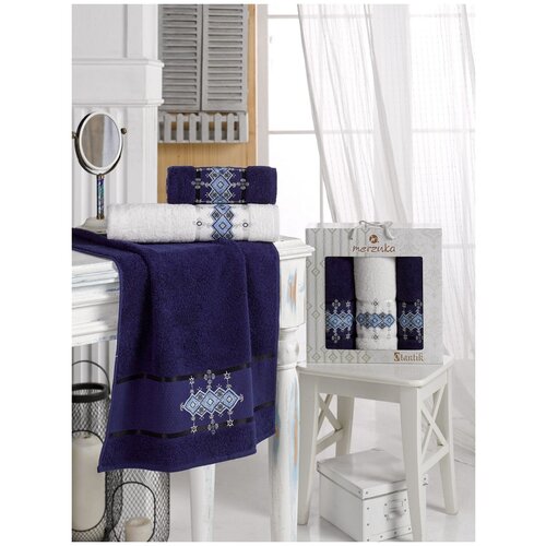 фото Oran merzuka полотенце folly цвет: синий (50х90 см -2 шт, 70х140 см) br41061