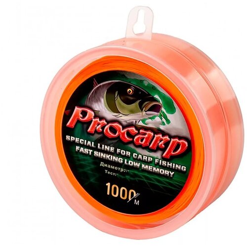 фото Леска карповая 0.35 мм оранжевая ecarp - procarp, 1000 м eastshark