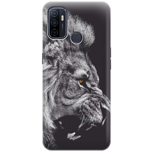 фото Cиликоновый чехол на oppo a53 (2020) / a32 / оппо а53 2020 / а32 с принтом "морда льва" gosso