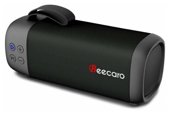 Колонка портативная Beecaro, GF401, пластик, Bluetooth, USB, AUX, цвет: чёрный