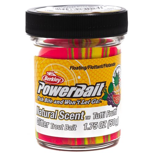 Форелевая паста BERKLEY PowerBait Natural SCENT Тутти Фрутти, Fruit Range, 50 гр / Паста Беркли / Рыбалка на форель / Всесезонная / Свежая партия / Производство США